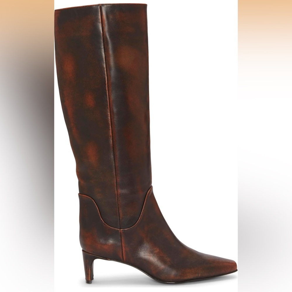 Vince Camuto Avriah2 Tall Leather Boot Women’s 9.5 Dark Caramel Color